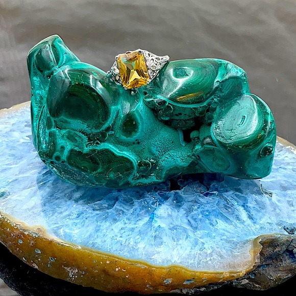 Vtg. Sterling Silver Citrine Ring Size 8 - Picture 6 of 8